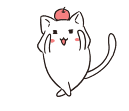 Cute white cat is Nyanko 2 sticker #14932645