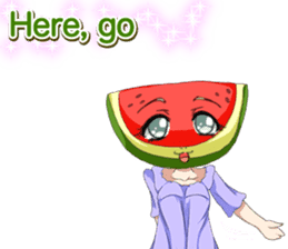 Lovely Girls Fruits Valentine. sticker #14934979