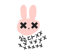 Lovely Pink Rabbit Korean Emoji 1 sticker #14935955