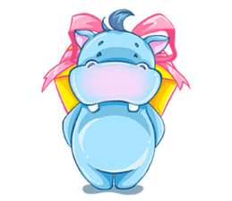 Happy Hippo - the friendly hippopotamus sticker #14936246