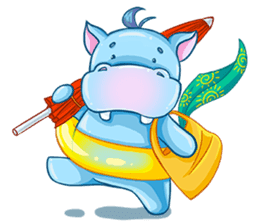 Happy Hippo - the friendly hippopotamus sticker #14936249