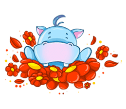 Happy Hippo - the friendly hippopotamus sticker #14936250