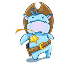 Happy Hippo - the friendly hippopotamus sticker #14936260