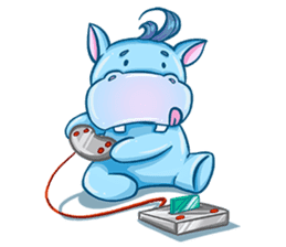 Happy Hippo - the friendly hippopotamus sticker #14936261
