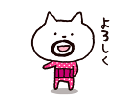Circle mustache Showa cat sticker #14939286
