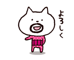 Circle mustache Showa cat sticker #14939286