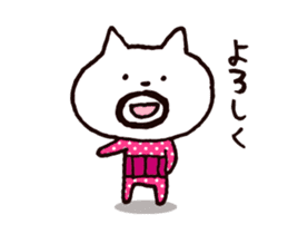 Circle mustache Showa cat sticker #14939286