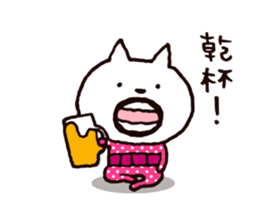 Circle mustache Showa cat sticker #14939287