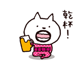 Circle mustache Showa cat sticker #14939287