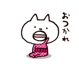 Circle mustache Showa cat sticker #14939288