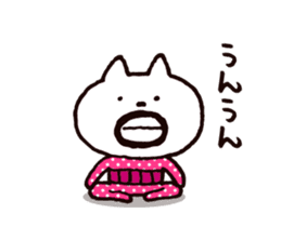 Circle mustache Showa cat sticker #14939293