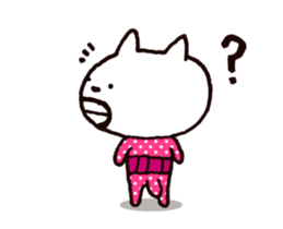 Circle mustache Showa cat sticker #14939297