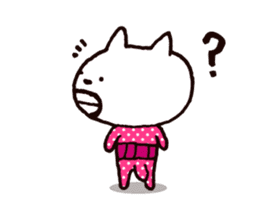 Circle mustache Showa cat sticker #14939297