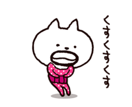 Circle mustache Showa cat sticker #14939301