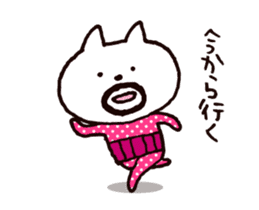 Circle mustache Showa cat sticker #14939304