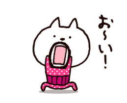 Circle mustache Showa cat sticker #14939306