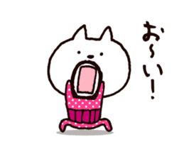 Circle mustache Showa cat sticker #14939306