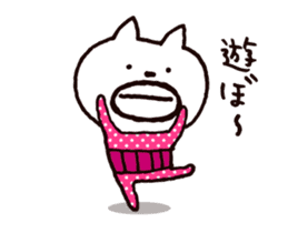 Circle mustache Showa cat sticker #14939309