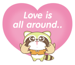 Raccoon Love sticker #14945896