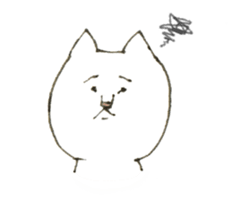 White cat 'one' sticker #14946680