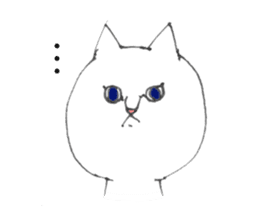 White cat 'one' sticker #14946684