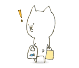 White cat 'one' sticker #14946692