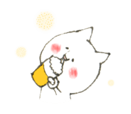 White cat 'one' sticker #14946709