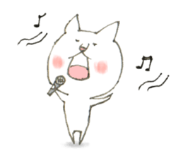 White cat 'one' sticker #14946710