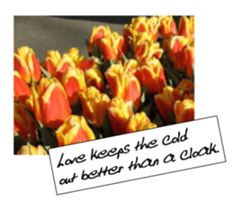 flowers with love greeting card sticker #14948792