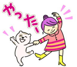 Sticker of girl and dog and cat 2 sticker #14952585