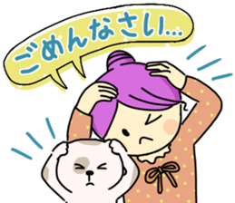 Sticker of girl and dog and cat 2 sticker #14952591