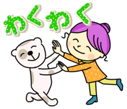 Sticker of girl and dog and cat 2 sticker #14952593