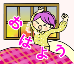 Sticker of girl and dog and cat 2 sticker #14952595