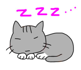 Running cat (gray) sticker #14953434