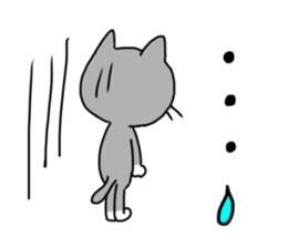 Running cat (gray) sticker #14953436