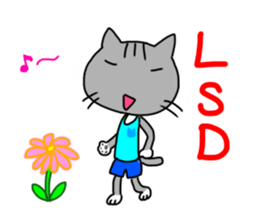 Running cat (gray) sticker #14953445