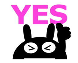 Animated black bunny. sticker #14954003