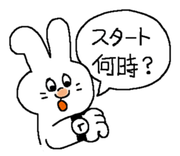 Rabbit and tortoise play golf sticker #14954141