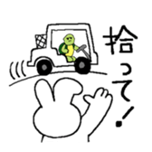 Rabbit and tortoise play golf sticker #14954142