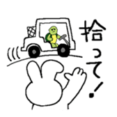 Rabbit and tortoise play golf sticker #14954142