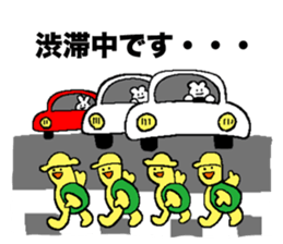 Rabbit and tortoise play golf sticker #14954146