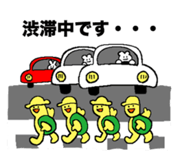 Rabbit and tortoise play golf sticker #14954146