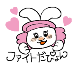 Rabbit and tortoise play golf sticker #14954150