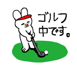 Rabbit and tortoise play golf sticker #14954151