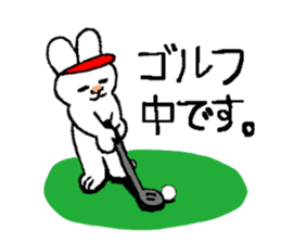 Rabbit and tortoise play golf sticker #14954151
