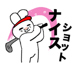 Rabbit and tortoise play golf sticker #14954153