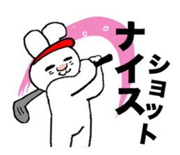 Rabbit and tortoise play golf sticker #14954153
