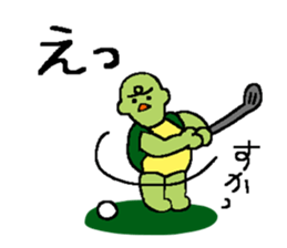 Rabbit and tortoise play golf sticker #14954154