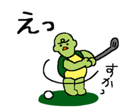 Rabbit and tortoise play golf sticker #14954154