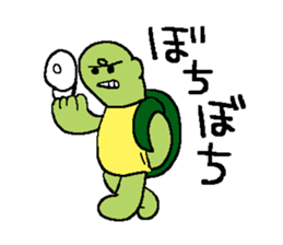 Rabbit and tortoise play golf sticker #14954162